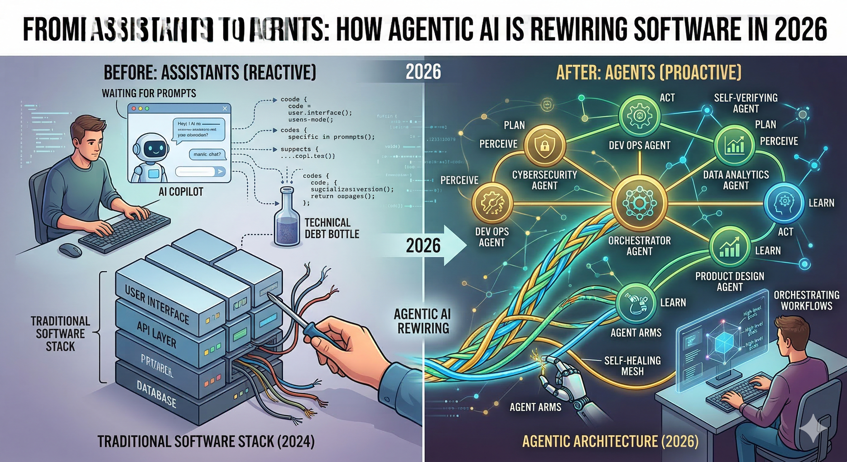 From Assistants to Agents: How Agentic AI Is Rewiring Software in 2026