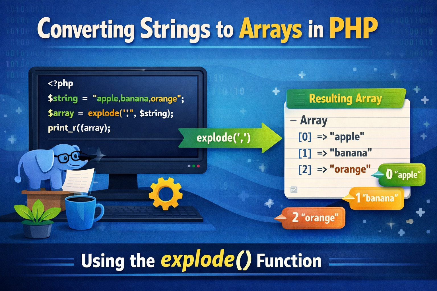 How to convert a sting into an array using php 